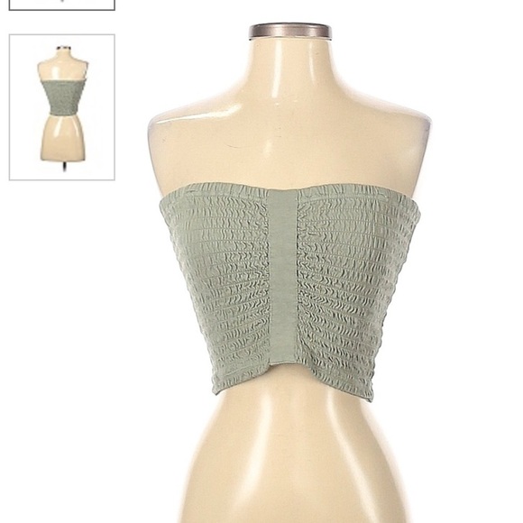 American Eagle Smocked Tube Top with Removable Straps size XS Y2K - Picture 3 of 6